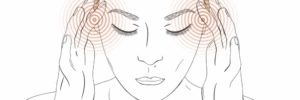 illustration of woman experiencing pain in temples